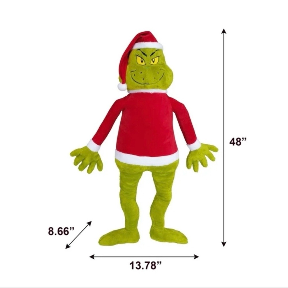 Grinch Holiday Jumbo Plush Decor 4 FT tall Dr Seuss NWT - Picture 4 of 4